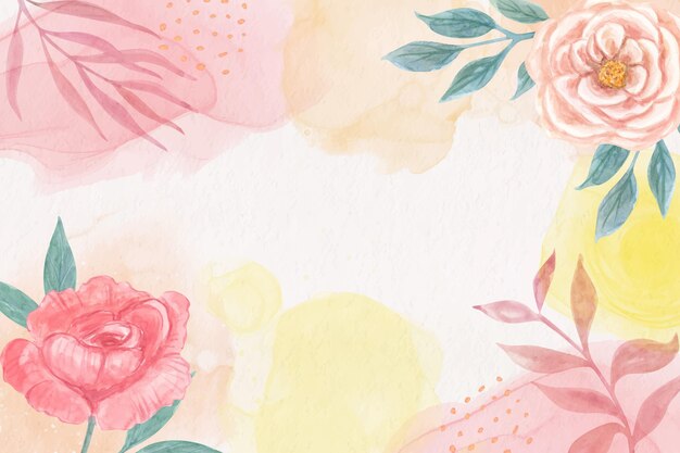 Hand painted pink flowers background