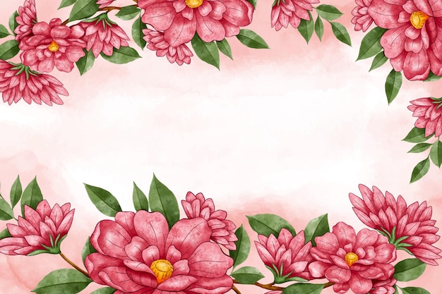 Hand painted pink flowers background