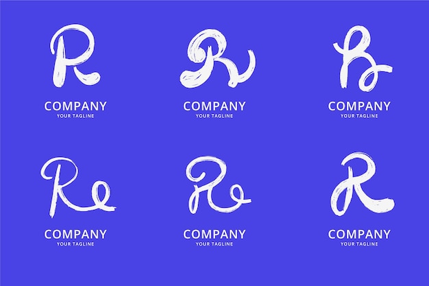 Free Vector hand painted r logo collection