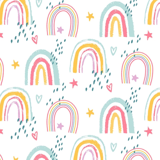 Hand painted rainbow pattern design