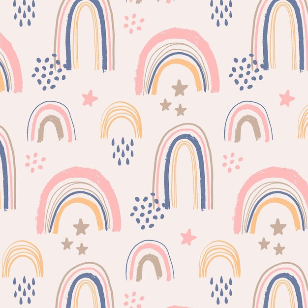 Hand painted rainbow pattern design