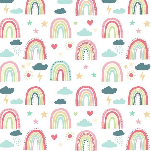 Hand painted rainbow pattern design