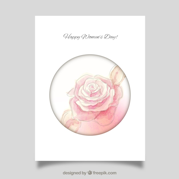 Free vector hand painted rose women's day card