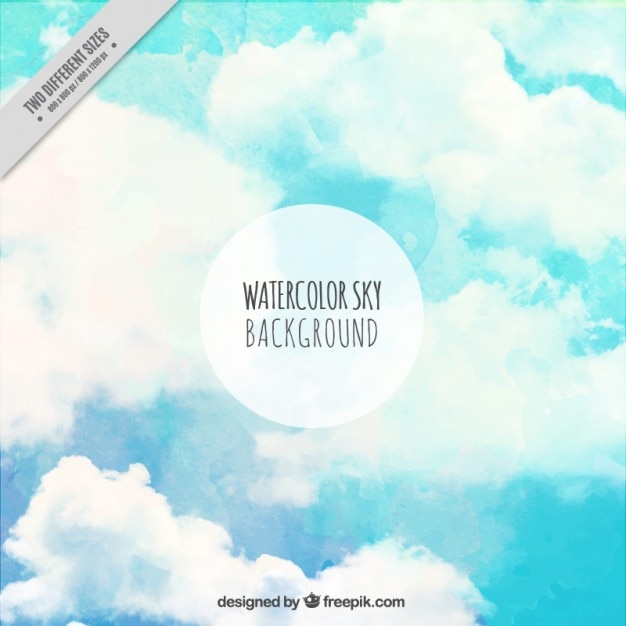 Free Vector hand painted sky background with clouds 