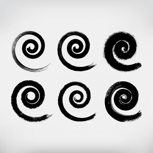 Free Vector hand painted spirals set