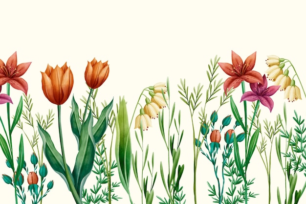 Hand painted spring background