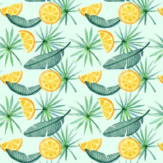 Free Vector hand painted summer tropical pattern