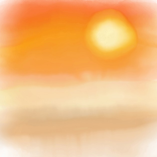 Hand painted sunset background