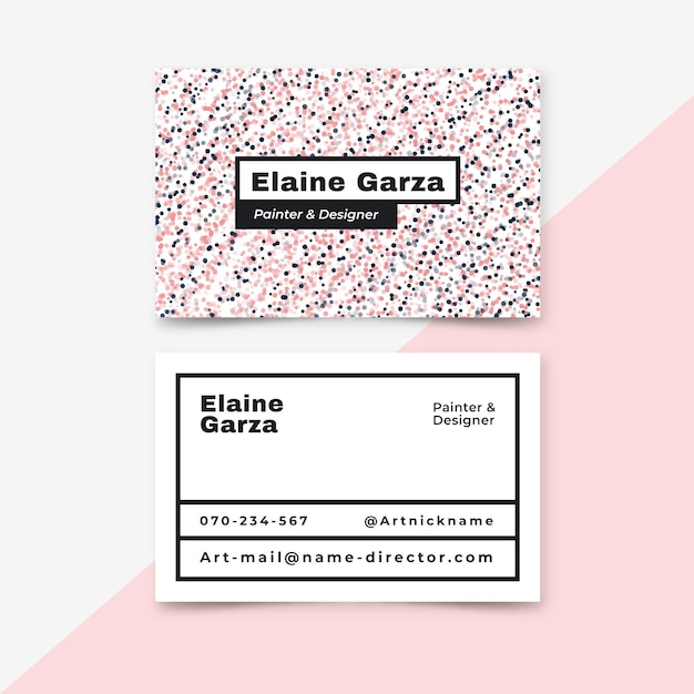 Free Vector hand painted template for business cards