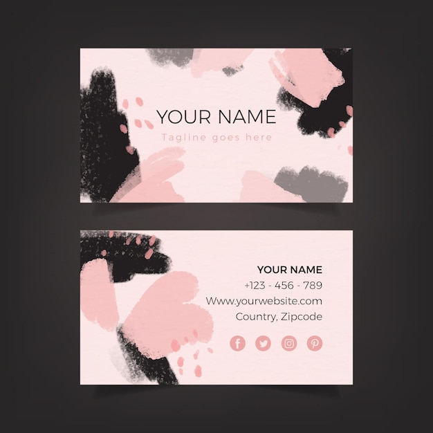 Hand painted template for business cards