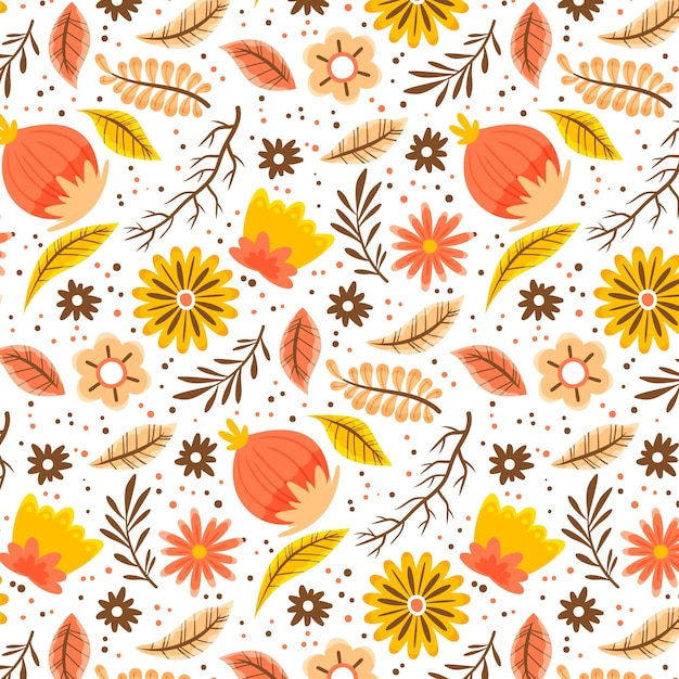 Free vector hand painted tropical floral pattern