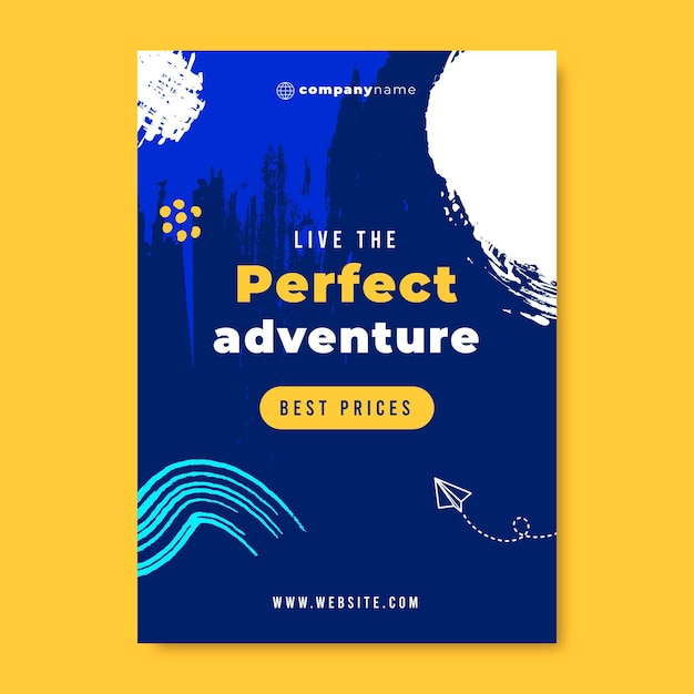 Hand painted vertical adventure flyer template