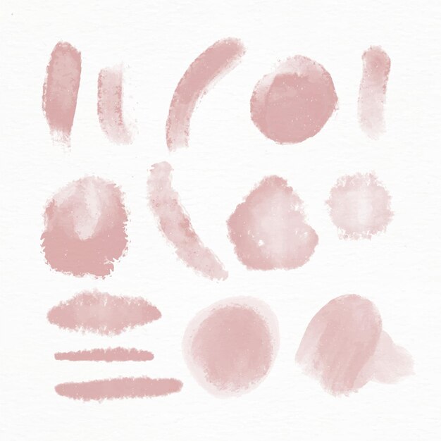 Hand painted watercolor brush strokes collection