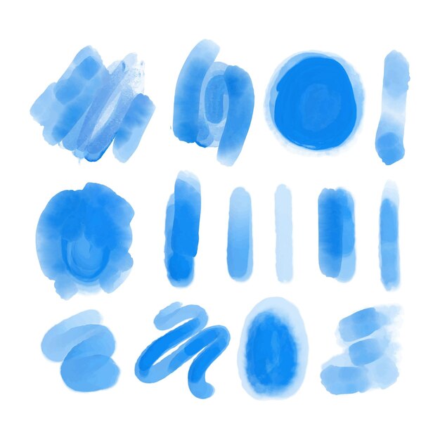 Hand painted watercolor brush strokes collection