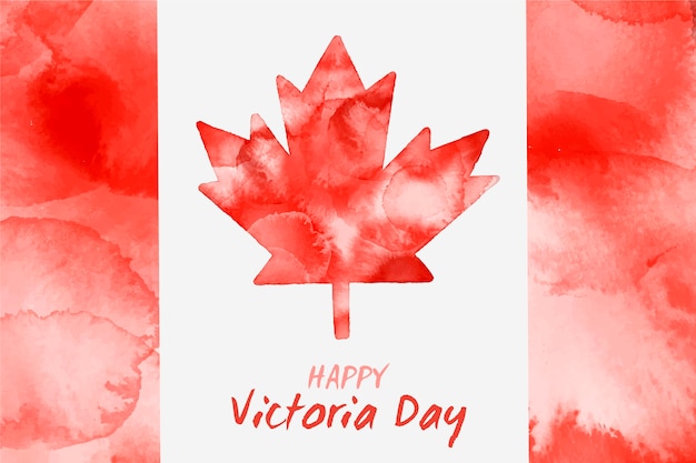 Free Vector hand painted watercolor canadian victoria day illustration