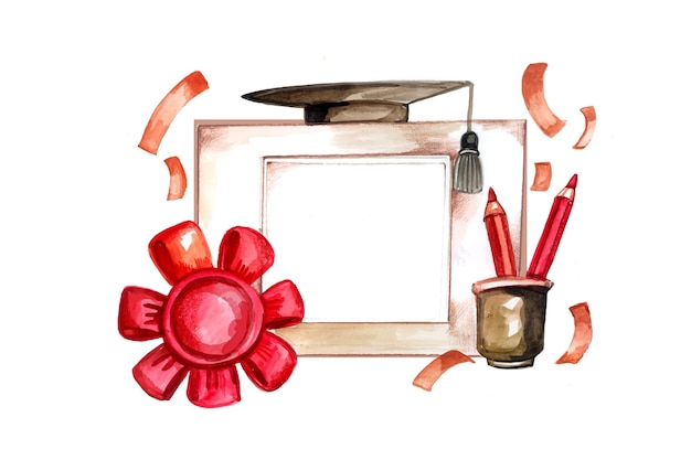 Free Vector hand painted watercolor class of 2021 illustration