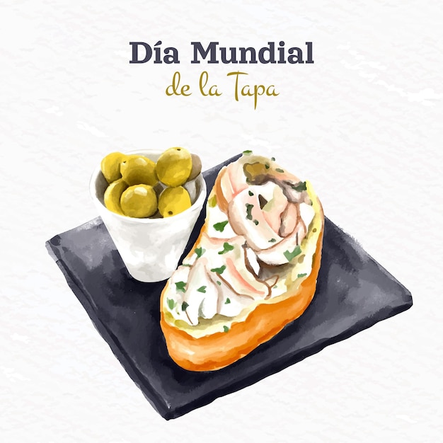 Free Vector hand painted watercolor dia mundial de la tapa illustration