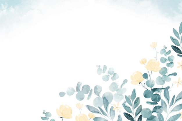 Hand painted watercolor flowers background