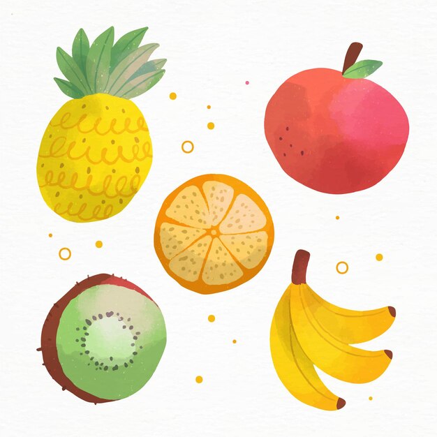 Hand painted watercolor fruit pack