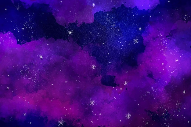 Free Vector hand painted watercolor galaxy wallpaper