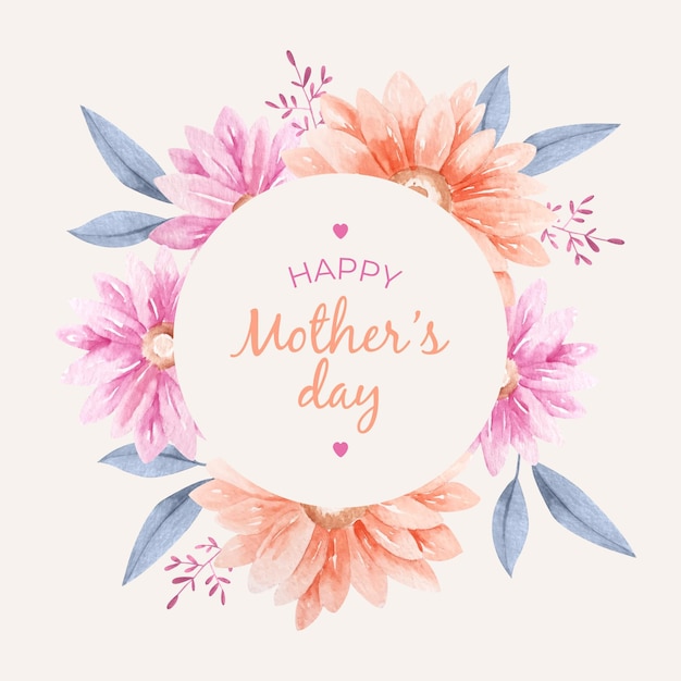 Free Vector hand painted watercolor mother's day illustration