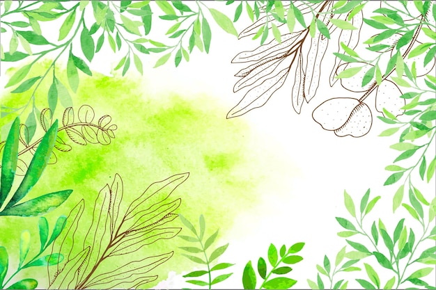 Hand painted watercolor nature background