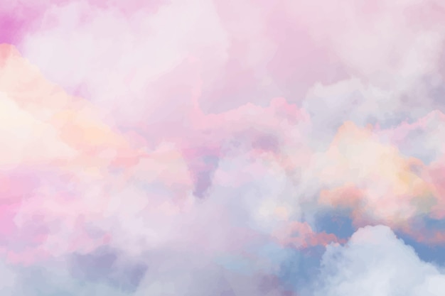 Free vector hand painted watercolor pastel sky background