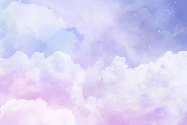 Hand painted watercolor pastel sky background