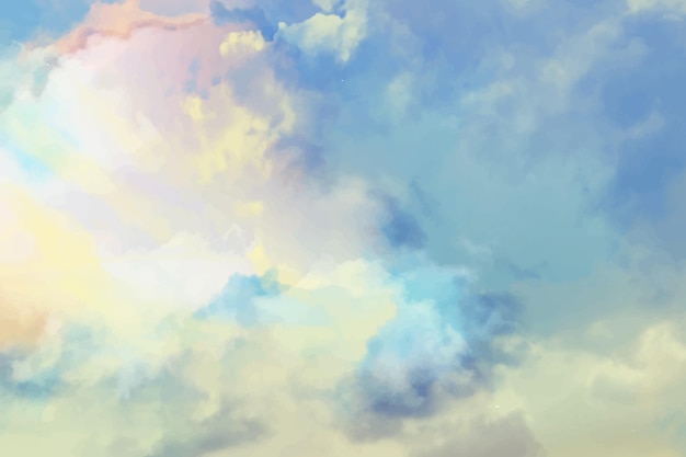 Hand painted watercolor pastel sky background