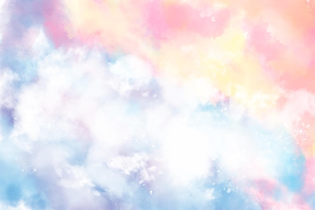 Hand painted watercolor pastel sky background