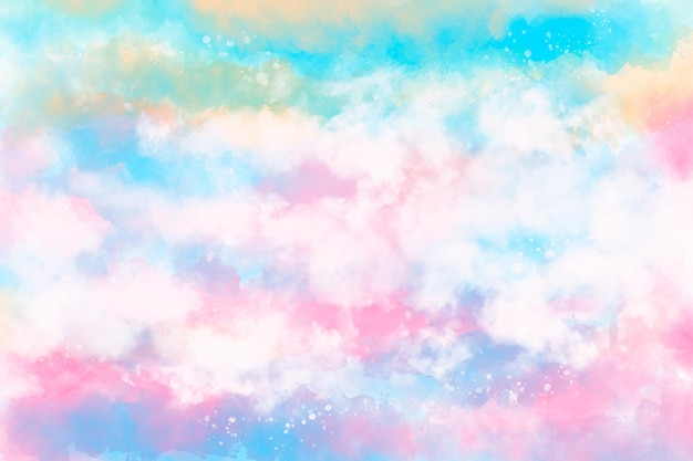 Hand painted watercolor pastel sky background