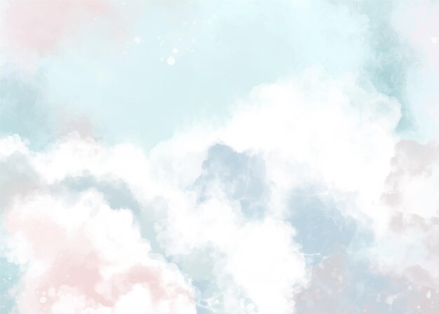 Hand painted watercolor pastel sky background