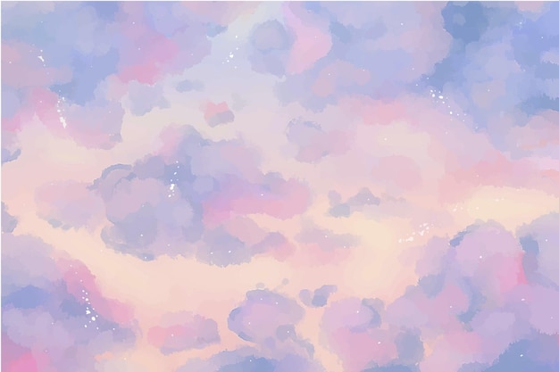 Free Vector hand painted watercolor pastel sky background