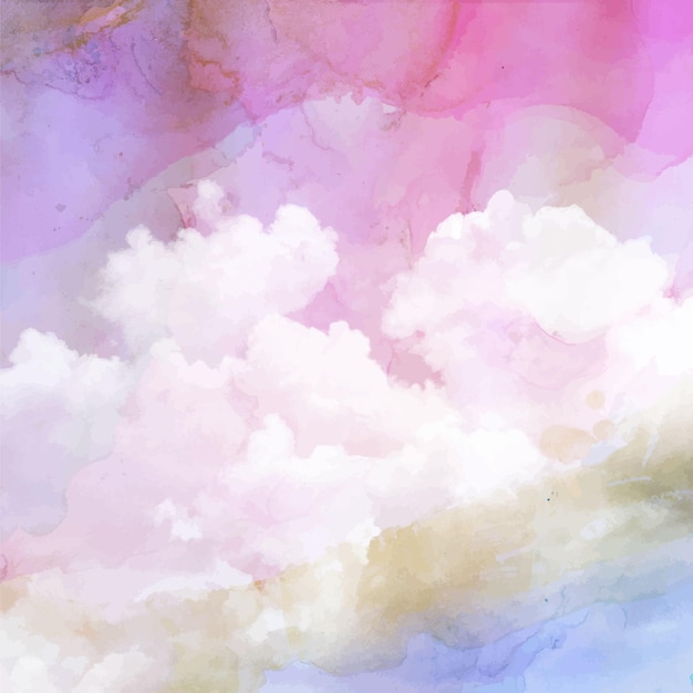 Free vector hand painted watercolor pastel sky background