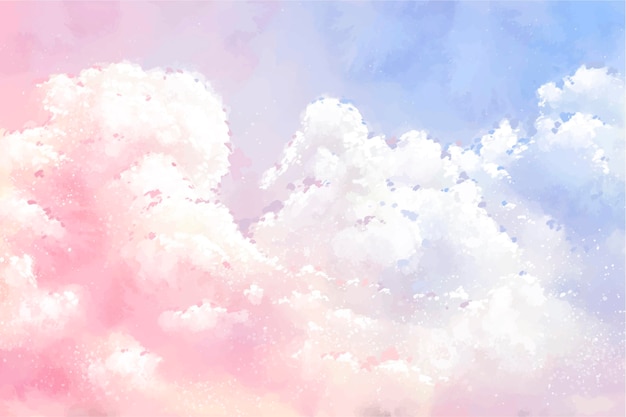 Free Vector hand painted watercolor pastel sky background