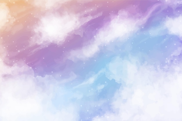 Free Vector hand painted watercolor pastel sky background