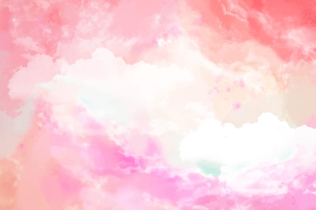 Hand painted watercolor pastel sky background