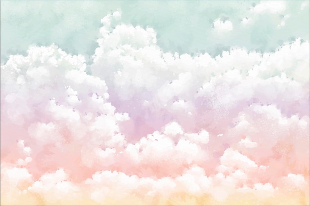 Free Vector hand painted watercolor pastel sky background