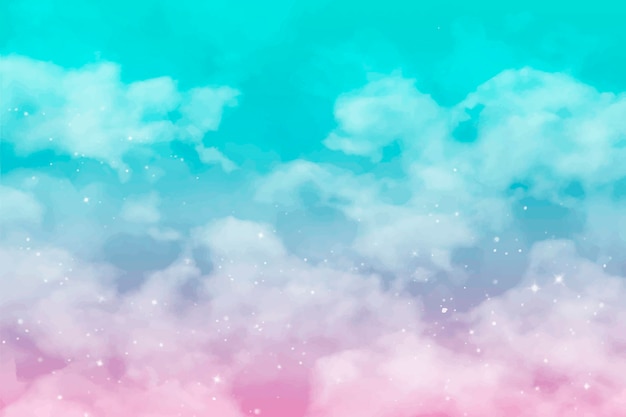 Free vector hand painted watercolor pastel sky background