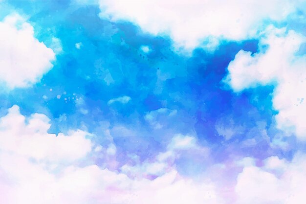 Hand painted watercolor pastel sky background