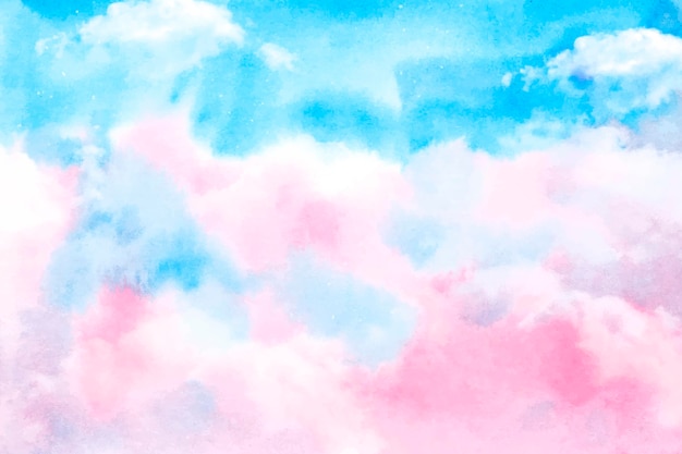 Hand painted watercolor pastel sky background