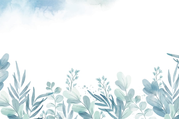 Free Vector hand painted watercolor plants background