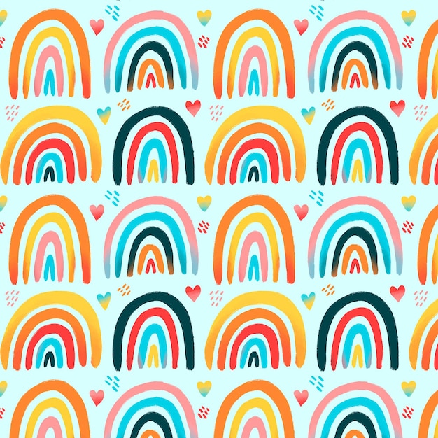 Free Vector hand painted watercolor rainbow pattern design