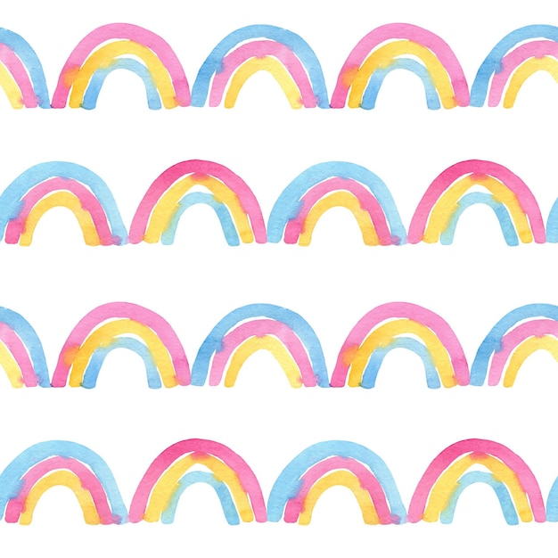 Hand painted watercolor rainbow pattern design