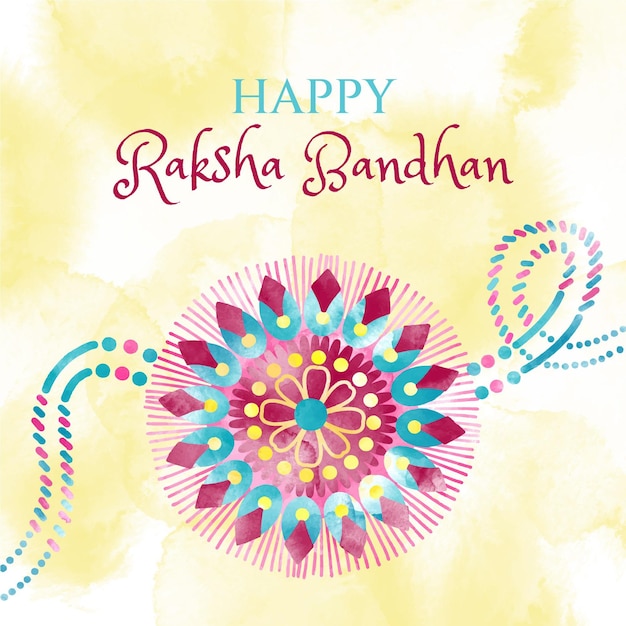 Free Vector hand painted watercolor raksha bandhan illustration