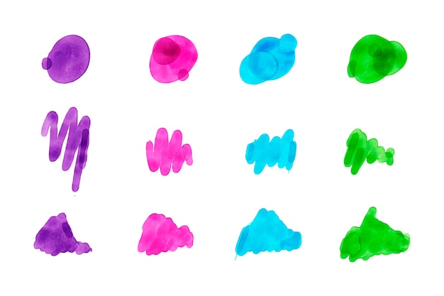 Free vector hand painted watercolor stain collection