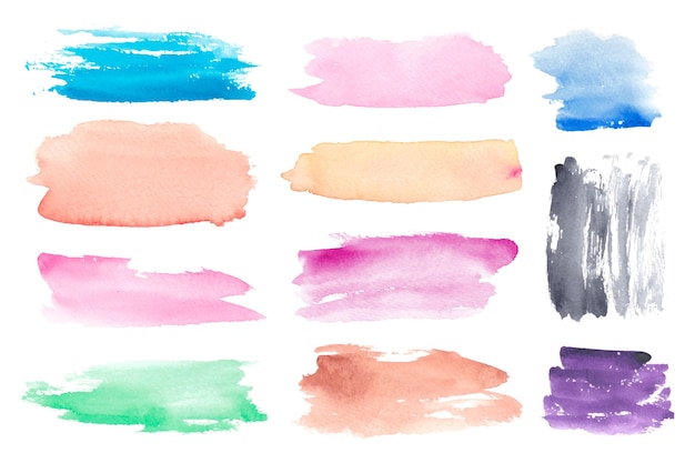 Free vector hand painted watercolor stain collection