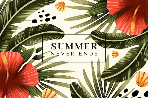 Hand painted watercolor summer background