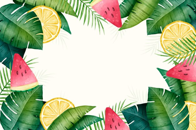 Hand painted watercolor summer background