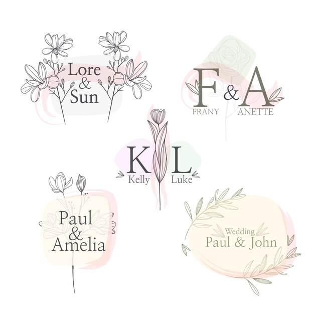 Hand painted wedding monograms collection